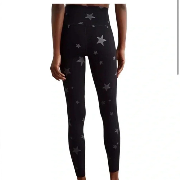 Aerie Move Black Star High Rise Reflective Athletic Leggings Women's Medium - Picture 2 of 5